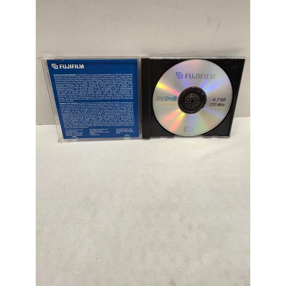 Fujifilm DVD+R 4.7GB 120 Min Recordable Disc for Data and Video in Jewel Case
